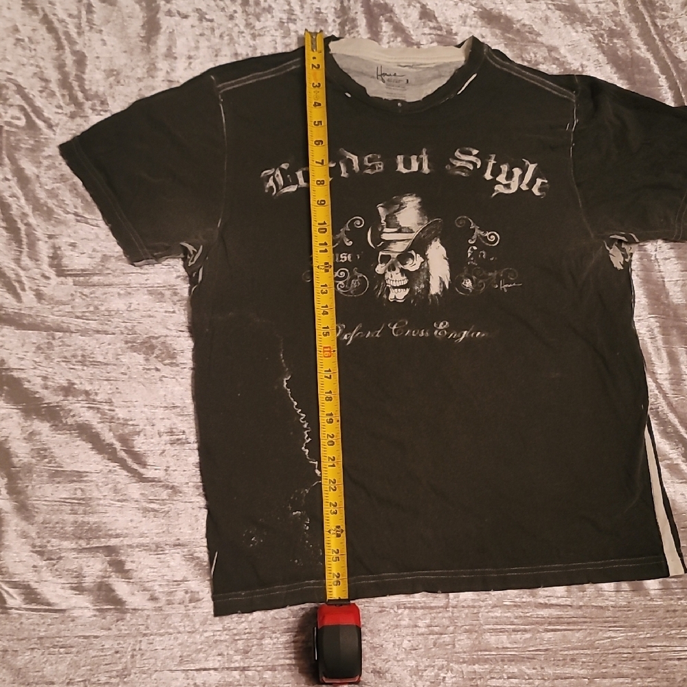 (Rare) Lords of Style Men's Large SS Shirt Intentionally Distressed Black&White - Picture 3 of 8